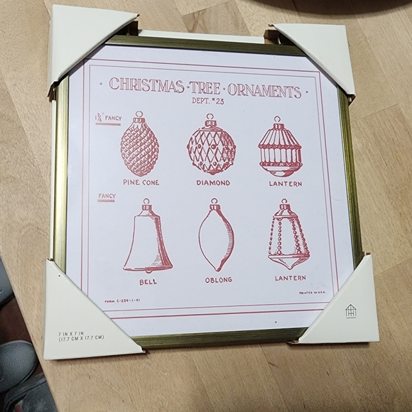 Hearth & Hand “Christmas Tree ornaments” brass frame wall decor - Picture 2 of 4